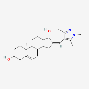 (16Z)-10,13-dimethyl-16-[(1,3,5-trimethylpyrazol-4-yl)methylidene]-1,2,3,4,7,8,9,11,12,14,15,17-dodecahydrocyclopenta[a]phenanthrene-3,17-diol