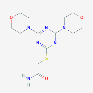 2-{[4,6-Di(4-morpholinyl)-1,3,5-triazin-2-yl]sulfanyl}acetamide