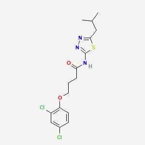 molecular formula C16H19Cl2N3O2S B4588926 4-(2,4-dichlorophenoxy)-N-[5-(2-methylpropyl)-1,3,4-thiadiazol-2-yl]butanamide 