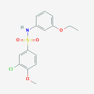 molecular formula C15H16ClNO4S B4588939 3-chloro-N-(3-ethoxyphenyl)-4-methoxybenzenesulfonamide 