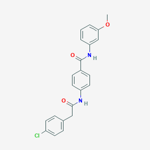 molecular formula C22H19ClN2O3 B458894 4-{[(4-chlorophenyl)acetyl]amino}-N-(3-methoxyphenyl)benzamide 