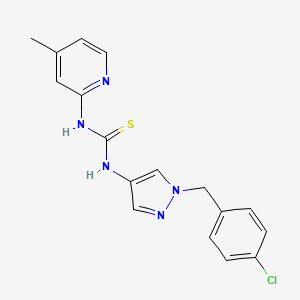 molecular formula C17H16ClN5S B4588942 N-[1-(4-CHLOROBENZYL)-1H-PYRAZOL-4-YL]-N'-(4-METHYL-2-PYRIDYL)THIOUREA 