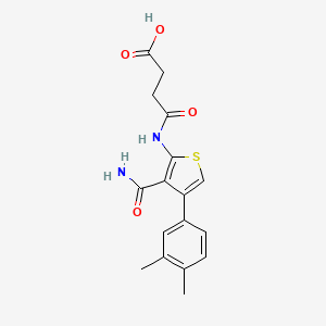 molecular formula C17H18N2O4S B4588958 4-{[3-(aminocarbonyl)-4-(3,4-dimethylphenyl)-2-thienyl]amino}-4-oxobutanoic acid 