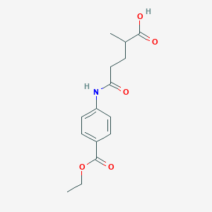 molecular formula C15H19NO5 B458896 5-[4-(Ethoxycarbonyl)anilino]-2-methyl-5-oxopentanoic acid 