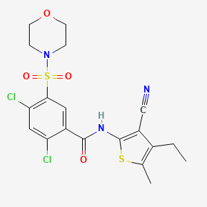 molecular formula C19H19Cl2N3O4S2 B4588992 2,4-DICHLORO-N-(3-CYANO-4-ETHYL-5-METHYL-2-THIENYL)-5-(MORPHOLINOSULFONYL)BENZAMIDE 