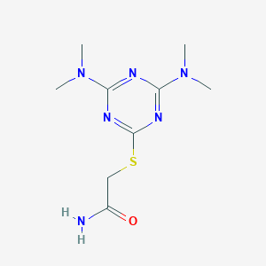 molecular formula C9H16N6OS B458901 2-[[4,6-Bis(dimethylamino)-1,3,5-triazin-2-yl]sulfanyl]acetamide 