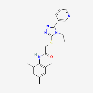 2-{[4-ethyl-5-(pyridin-3-yl)-4H-1,2,4-triazol-3-yl]sulfanyl}-N-(2,4,6-trimethylphenyl)acetamide