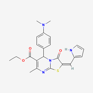 ethyl (2E)-5-[4-(dimethylamino)phenyl]-7-methyl-3-oxo-2-(1H-pyrrol-2-ylmethylidene)-2,3-dihydro-5H-[1,3]thiazolo[3,2-a]pyrimidine-6-carboxylate