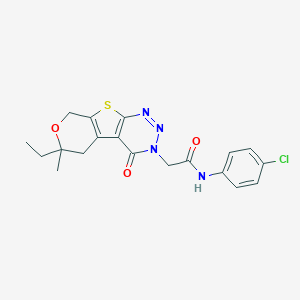 N-(4-chlorophenyl)-2-(6-ethyl-6-methyl-4-oxo-5,8-dihydro-4H-pyrano[4',3':4,5]thieno[2,3-d][1,2,3]triazin-3(6H)-yl)acetamide