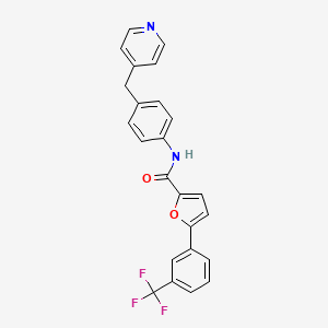 molecular formula C24H17F3N2O2 B4589023 N-[4-(pyridin-4-ylmethyl)phenyl]-5-[3-(trifluoromethyl)phenyl]furan-2-carboxamide 