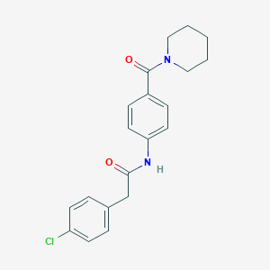molecular formula C20H21ClN2O2 B458903 2-(4-chlorophenyl)-N-[4-(1-piperidinylcarbonyl)phenyl]acetamide 