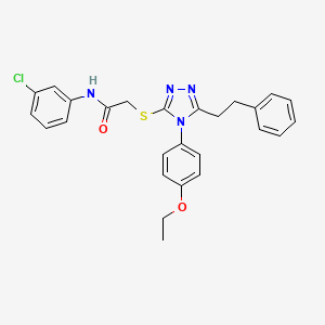 molecular formula C26H25ClN4O2S B4589032 N-(3-chlorophenyl)-2-{[4-(4-ethoxyphenyl)-5-(2-phenylethyl)-4H-1,2,4-triazol-3-yl]thio}acetamide 