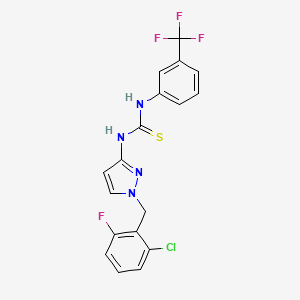 molecular formula C18H13ClF4N4S B4589039 N-[1-(2-chloro-6-fluorobenzyl)-1H-pyrazol-3-yl]-N'-[3-(trifluoromethyl)phenyl]thiourea 