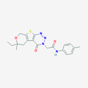 2-(6-ethyl-6-methyl-4-oxo-5,8-dihydro-4H-pyrano[4',3':4,5]thieno[2,3-d][1,2,3]triazin-3(6H)-yl)-N-(4-methylphenyl)acetamide