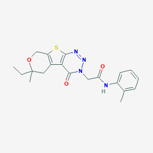 2-(6-ethyl-6-methyl-4-oxo-5,8-dihydro-4H-pyrano[4',3':4,5]thieno[2,3-d][1,2,3]triazin-3(6H)-yl)-N-(2-methylphenyl)acetamide