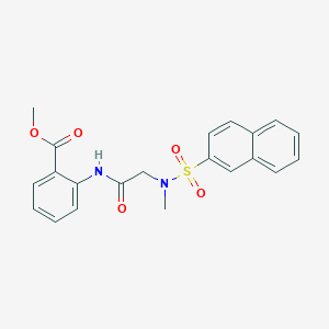 molecular formula C21H20N2O5S B4589063 methyl 2-{[N-methyl-N-(2-naphthylsulfonyl)glycyl]amino}benzoate 