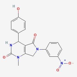 molecular formula C19H16N4O5 B4589070 4-(4-HYDROXYPHENYL)-1-METHYL-6-(3-NITROPHENYL)-1H,2H,3H,4H,5H,6H,7H-PYRROLO[3,4-D]PYRIMIDINE-2,5-DIONE 