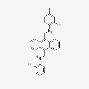 molecular formula C30H26Br2N2 B4589078 2-Bromo-N-[(10-{[(2-bromo-4-methylphenyl)amino]methyl}anthracen-9-YL)methyl]-4-methylaniline 