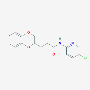molecular formula C16H15ClN2O3 B458908 N-(5-chloro-2-pyridinyl)-3-(2,3-dihydro-1,4-benzodioxin-2-yl)propanamide 