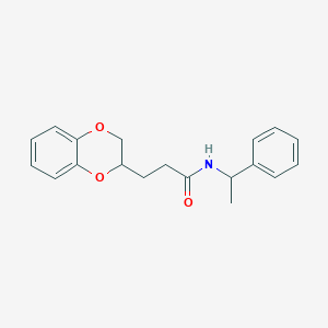 molecular formula C19H21NO3 B458912 3-(2,3-dihydro-1,4-benzodioxin-2-yl)-N-(1-phenylethyl)propanamide 