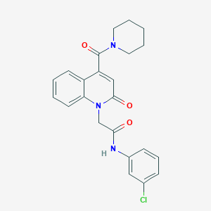 N-(3-CHLOROPHENYL)-2-[2-OXO-4-(PIPERIDINE-1-CARBONYL)-1,2-DIHYDROQUINOLIN-1-YL]ACETAMIDE