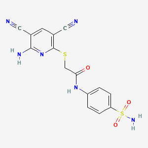 2-[(6-AMINO-3,5-DICYANO-2-PYRIDYL)SULFANYL]-N~1~-[4-(AMINOSULFONYL)PHENYL]ACETAMIDE