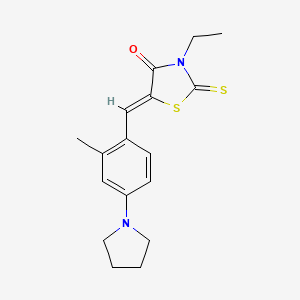 3-ethyl-5-[2-methyl-4-(1-pyrrolidinyl)benzylidene]-2-thioxo-1,3-thiazolidin-4-one