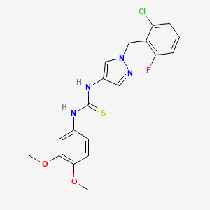 molecular formula C19H18ClFN4O2S B4589187 N-[1-(2-chloro-6-fluorobenzyl)-1H-pyrazol-4-yl]-N'-(3,4-dimethoxyphenyl)thiourea 