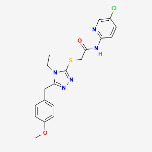 molecular formula C19H20ClN5O2S B4589205 N-(5-CHLORO-2-PYRIDINYL)-2-{[4-ETHYL-5-(4-METHOXYBENZYL)-4H-1,2,4-TRIAZOL-3-YL]SULFANYL}ACETAMIDE 