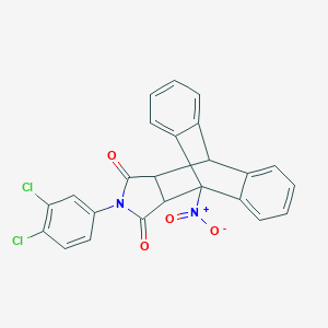 molecular formula C24H14Cl2N2O4 B458921 17-(3,4-Dichlorophenyl)-1-[hydroxy(oxido)amino]-17-azapentacyclo[6.6.5.0~2,7~.0~9,14~.0~15,19~]nonadeca-2,4,6,9,11,13-hexaene-16,18-dione 