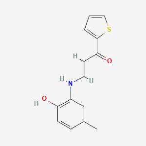 (E)-3-(2-hydroxy-5-methylanilino)-1-thiophen-2-ylprop-2-en-1-one