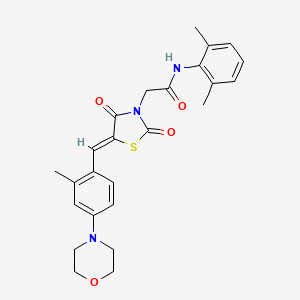 molecular formula C25H27N3O4S B4589215 N-(2,6-dimethylphenyl)-2-{(5Z)-5-[2-methyl-4-(morpholin-4-yl)benzylidene]-2,4-dioxo-1,3-thiazolidin-3-yl}acetamide 