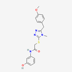 molecular formula C19H20N4O3S B4589245 N-(3-hydroxyphenyl)-2-{[5-(4-methoxybenzyl)-4-methyl-4H-1,2,4-triazol-3-yl]sulfanyl}acetamide 