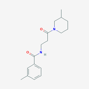 molecular formula C17H24N2O2 B4589290 3-methyl-N-[3-(3-methyl-1-piperidinyl)-3-oxopropyl]benzamide 