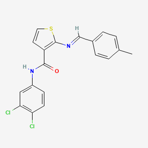 N-(3,4-dichlorophenyl)-2-[(4-methylbenzylidene)amino]-3-thiophenecarboxamide