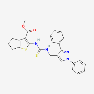 methyl 2-[({[(1,3-diphenyl-1H-pyrazol-4-yl)methyl]amino}carbonothioyl)amino]-5,6-dihydro-4H-cyclopenta[b]thiophene-3-carboxylate