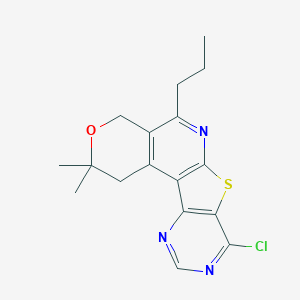 molecular formula C17H18ClN3OS B458932 8-chloro-2,2-dimethyl-5-propyl-1,4-dihydro-2H-pyrano[4'',3'':4',5']pyrido[3',2':4,5]thieno[3,2-d]pyrimidine CAS No. 371207-71-5