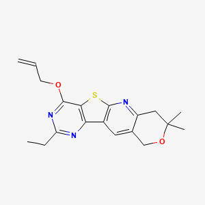 13-ethyl-5,5-dimethyl-15-prop-2-enoxy-6-oxa-17-thia-2,12,14-triazatetracyclo[8.7.0.03,8.011,16]heptadeca-1,3(8),9,11,13,15-hexaene