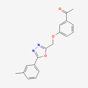 molecular formula C18H16N2O3 B4589357 1-(3-{[5-(3-methylphenyl)-1,3,4-oxadiazol-2-yl]methoxy}phenyl)ethanone 