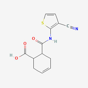 molecular formula C13H12N2O3S B4589365 6-{[(3-cyano-2-thienyl)amino]carbonyl}-3-cyclohexene-1-carboxylic acid 