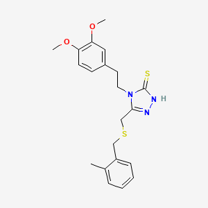 molecular formula C21H25N3O2S2 B4589406 4-[2-(3,4-dimethoxyphenyl)ethyl]-5-{[(2-methylbenzyl)thio]methyl}-4H-1,2,4-triazole-3-thiol 