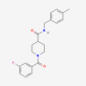 1-(3-fluorobenzoyl)-N-[(4-methylphenyl)methyl]piperidine-4-carboxamide