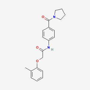 molecular formula C20H22N2O3 B4589439 2-(2-methylphenoxy)-N-[4-(pyrrolidine-1-carbonyl)phenyl]acetamide 