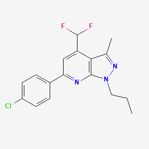 molecular formula C17H16ClF2N3 B4589449 6-(4-chlorophenyl)-4-(difluoromethyl)-3-methyl-1-propyl-1H-pyrazolo[3,4-b]pyridine 