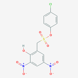 molecular formula C13H9ClN2O8S B458945 4-Chlorophenyl {2-hydroxy-3,5-bisnitrophenyl}methanesulfonate 