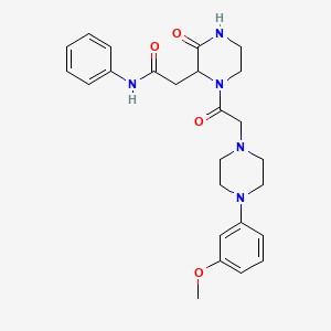 molecular formula C25H31N5O4 B4589489 2-(1-{[4-(3-methoxyphenyl)piperazin-1-yl]acetyl}-3-oxopiperazin-2-yl)-N-phenylacetamide 