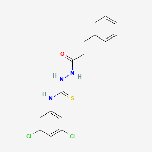 molecular formula C16H15Cl2N3OS B4589504 N-(3,5-dichlorophenyl)-2-(3-phenylpropanoyl)hydrazinecarbothioamide 