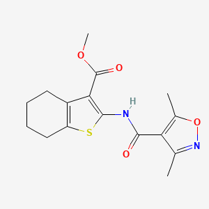 molecular formula C16H18N2O4S B4589523 Methyl 2-{[(3,5-dimethyl-1,2-oxazol-4-yl)carbonyl]amino}-4,5,6,7-tetrahydro-1-benzothiophene-3-carboxylate 