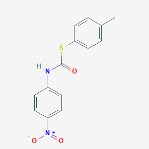 molecular formula C14H12N2O3S B458953 S-(4-methylphenyl) 4-nitrophenylthiocarbamate 