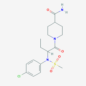 1-{2-[(4-chlorophenyl)(methylsulfonyl)amino]butanoyl}-4-piperidinecarboxamide